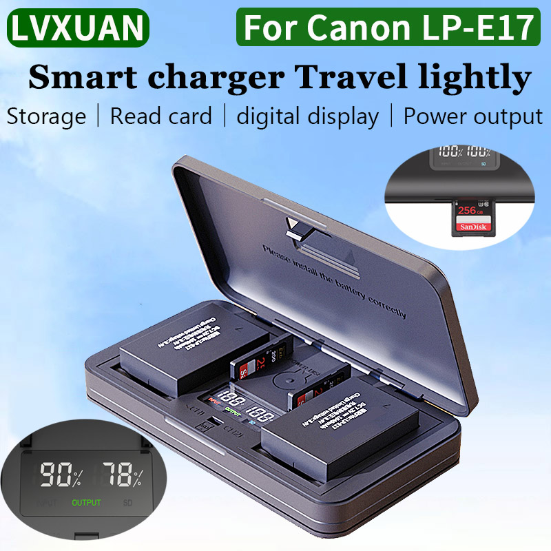 Canon Camera Eos R50 - LVXUAN pengisi daya baterai LP-E17, untuk