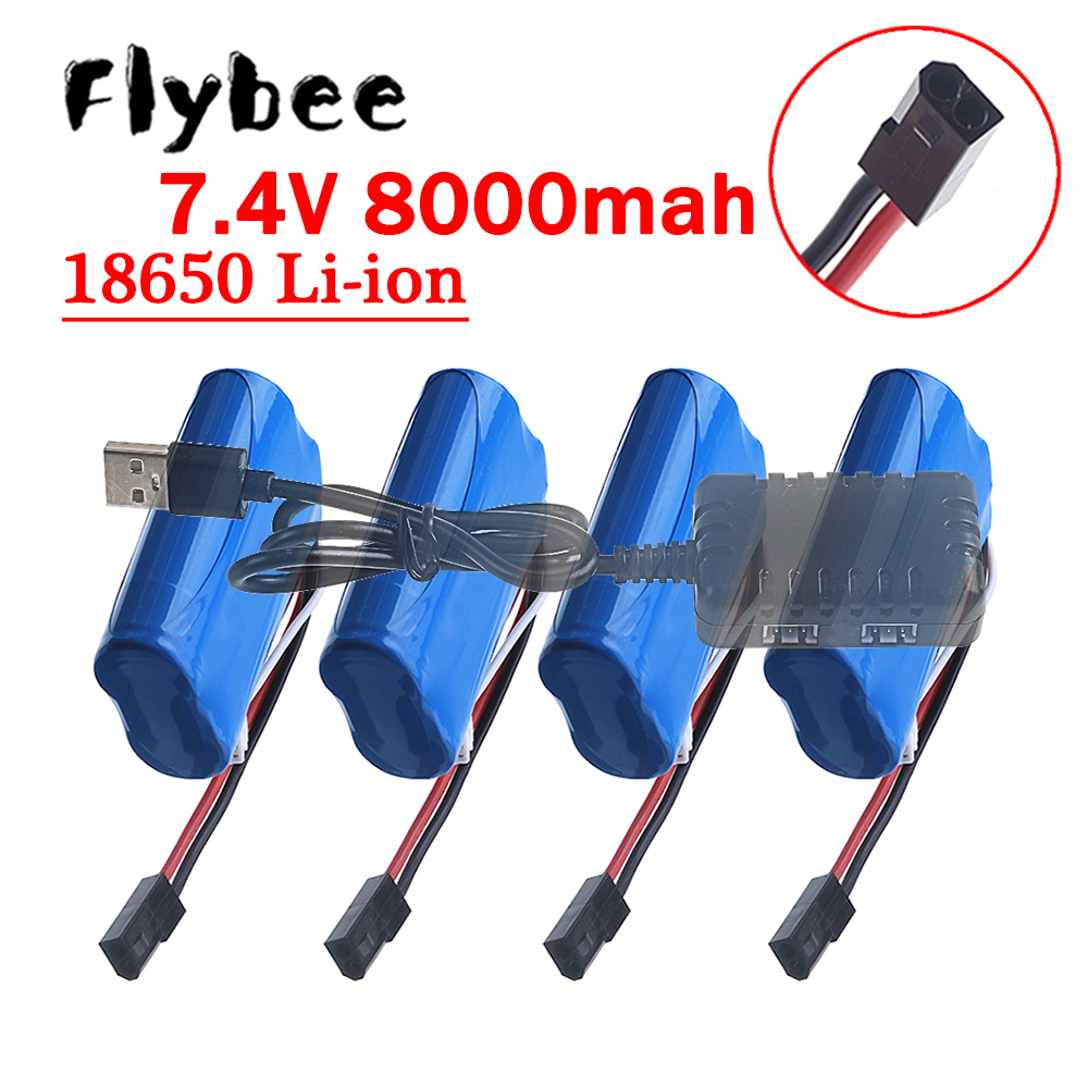 Drone Battery Li-Ion - (5500 Plug) Baterai 18650 7.4V 8000Mah,