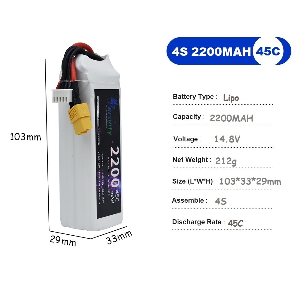 4S LiPo baterai 14.8V 1500mah  - Drone Battery Li-Ion ulasan dan harga