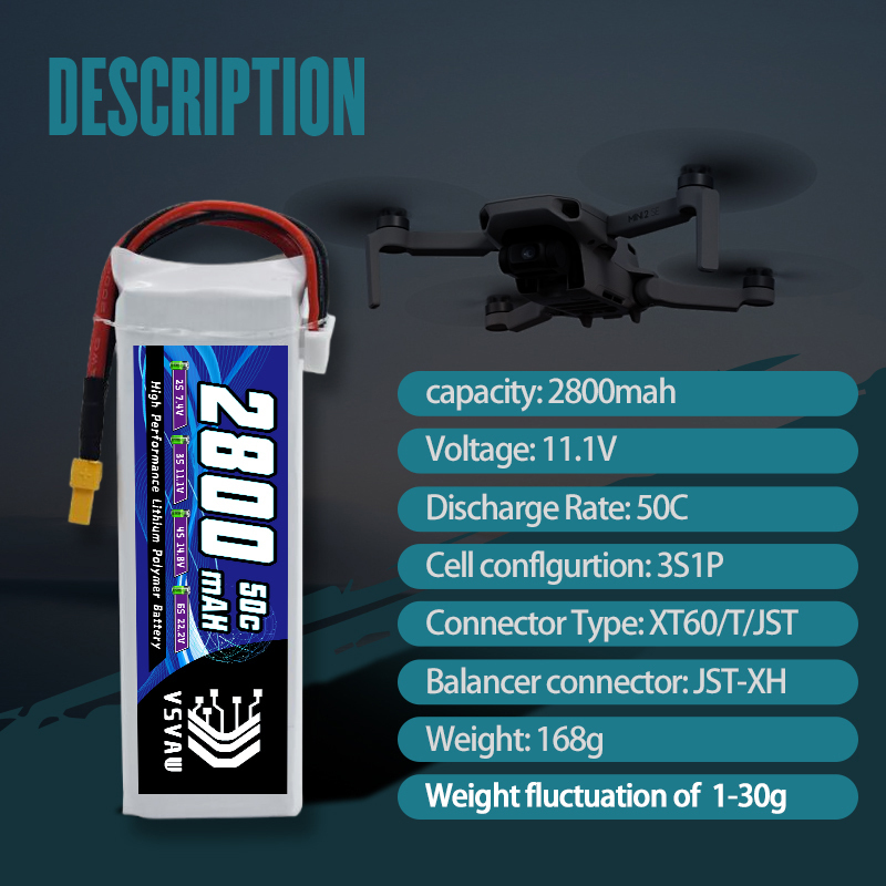 VSVAW 3S 2800MAh Baterai Lipo  - Drone Battery 3S ulasan dan harga