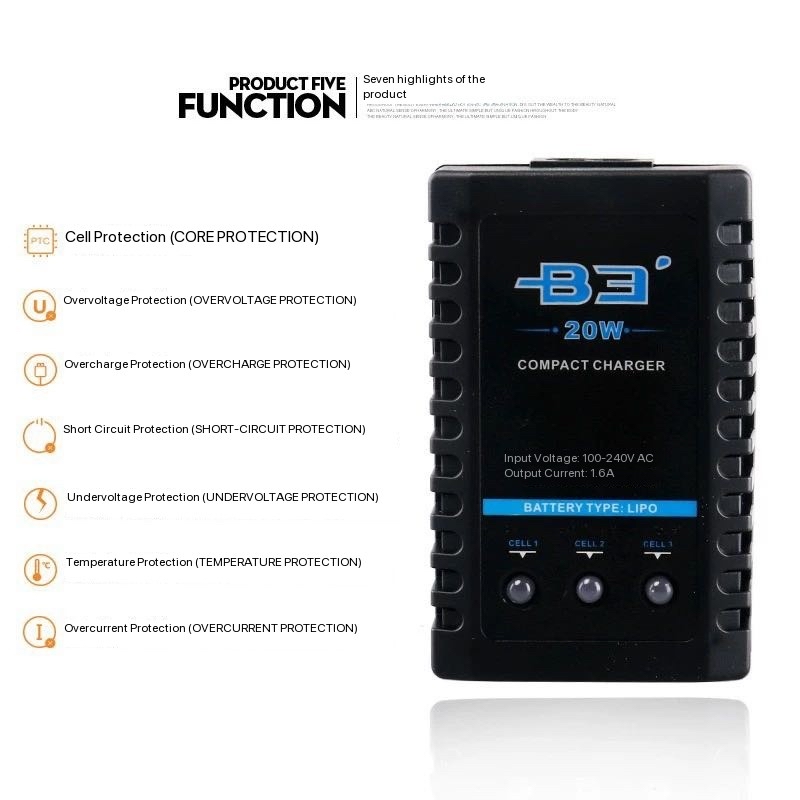Pengisi daya seimbang sederhan - Drone Battery 3S ulasan dan harga